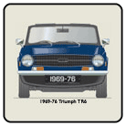 Triumph TR6 1969-76 Blue (disc wheels) Coaster 3